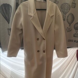 Cream Double-Beaded Women's Coat